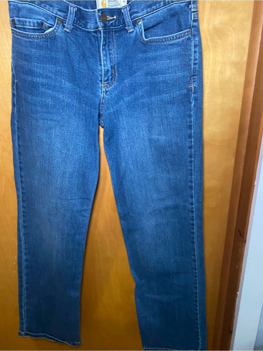 Carhartt Women's Straight Jeans in Deep Blue Denim